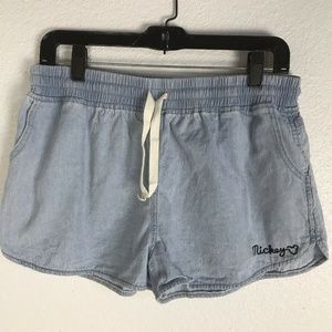Disney Junk Food Mickey Chambray Denim Shorts